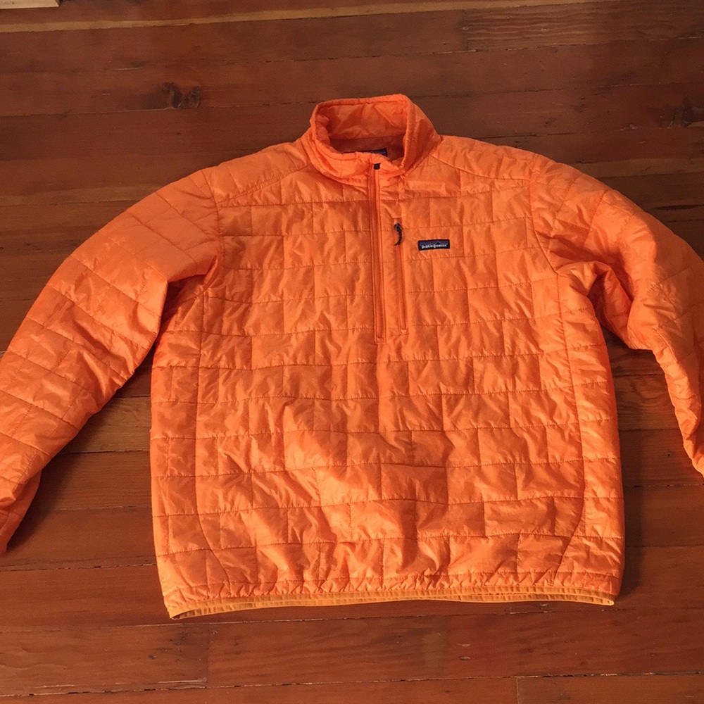 Patagonia 3/4 zip orange puffy